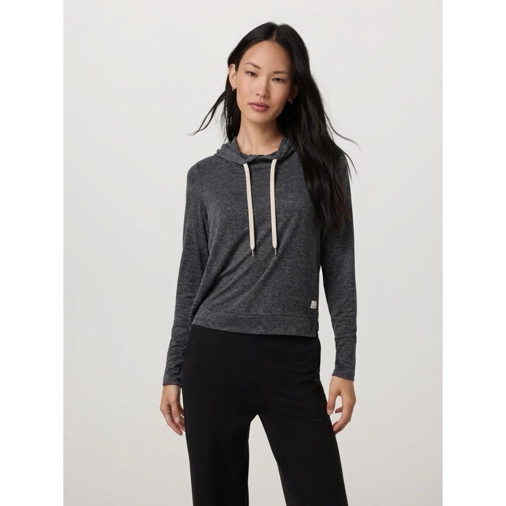Vuori Charcoal Heather Halo Performance Hoodie S Elevated Sporty Spice Luxury